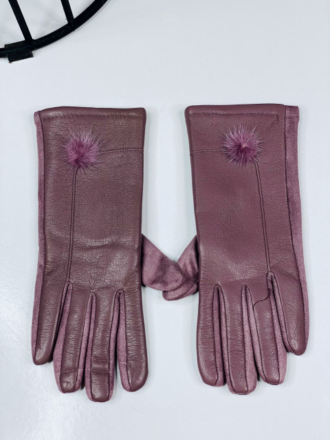 Dámské kožené fialové rukavice HARRY