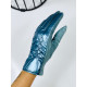 Dámské modré metalické rukavice SELA