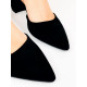 Dámské semišové sandály na nízkém podpatku - černé