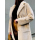 Oboustranný hnědý kožešinový kabát na zimu JELA