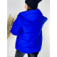 Dámská krátká modrá zimní bunda s odepínatelnou kapsičkou
