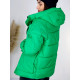 Dámská krátká zelená zimní bunda s odepínatelnou kapsičkou