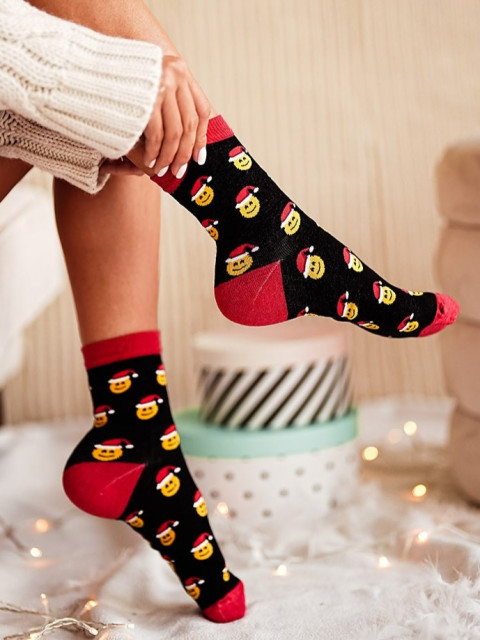 Dámské vánoční ponožky s motivem EMOJI