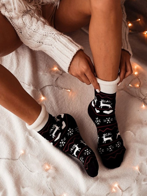 Vánoční extra silné ponožky - černé
