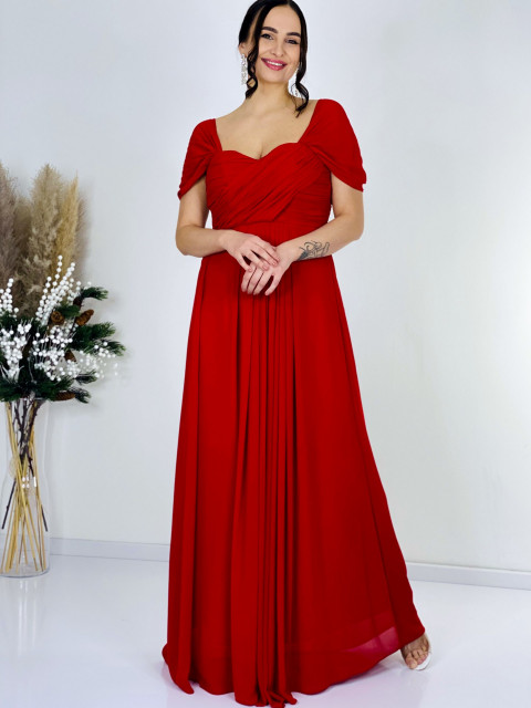 Dámské dlouhé společenské šaty LUNA - červené