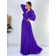 Dámské dlouhé tmavě fialové společenské šaty Athena pro moletky