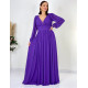Dámské dlouhé tmavě fialové společenské šaty Athena pro moletky