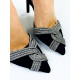 Exkluzivní dámské sandály s ozdobnými kamínky - černé
