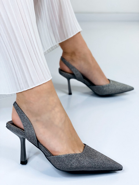 Exkluzivní dámské černé třpytivé sandály