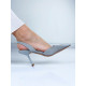 Exkluzivní dámské stříbrné třpytivé sandály