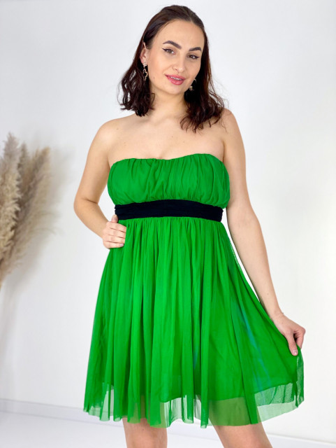 Dámské zelené áčkové šaty - KAZOVÉ