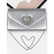 Dámská stříbrná společenská kabelka s kamínky LOVE