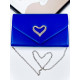 Dámská modrá společenská kabelka s kamínky LOVE