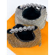 Luxusní dámská společenská kabelka s kamínky a řemínkem - stříbrná