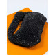 Luxusní černá dámská společenská kabelka s kamínky