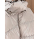 Dámská béžová krátká oboustranná zimní bunda s kapucí FENDILA