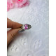 Dámský stříbrný prsten s růžovým krystalem 7