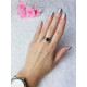 Dámský stříbrný prsten se zeleným krystalem 2