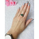 Dámský stříbrný prsten se zeleným krystalem 4