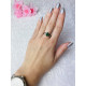 Dámský stříbrný prsten se zeleným krystalem 5