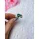Dámský stříbrný prsten se zeleným krystalem 7