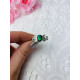Dámský stříbrný prsten se zeleným krystalem 8
