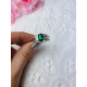 Dámský stříbrný prsten se zeleným krystalem 9