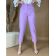 Dámské fialové kalhoty s vysokým pasem