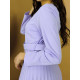 Dámské plisované šaty s páskem - fialové