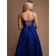 Dámské modré třpytivé midi šaty s velkou sukní