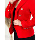 Dámské elegantní sako s knoflíky a kapsami - červené