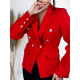 Dámské elegantní sako s knoflíky a kapsami - červené