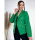 Dámské elegantní sako s knoflíky a kapsami - zelené