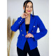 Dámské elegantní sako s knoflíky a kapsami - modré
