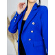 Dámské elegantní sako s knoflíky a kapsami - modré