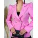 Dámské prodloužené elegantní sako s knoflíčky - růžové