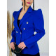 Dámské prodloužené elegantní sako s knoflíčky - modré
