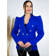 Dámské prodloužené elegantní sako s knoflíčky - modré