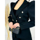 Dámské prodloužené elegantní sako s knoflíčky - černé