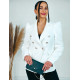 Dámské prodloužené elegantní sako s knoflíčky - bílé
