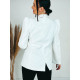 Dámské prodloužené elegantní sako s knoflíčky - bílé