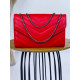 Dámská prošívaná kabelka s řemínkem - červená