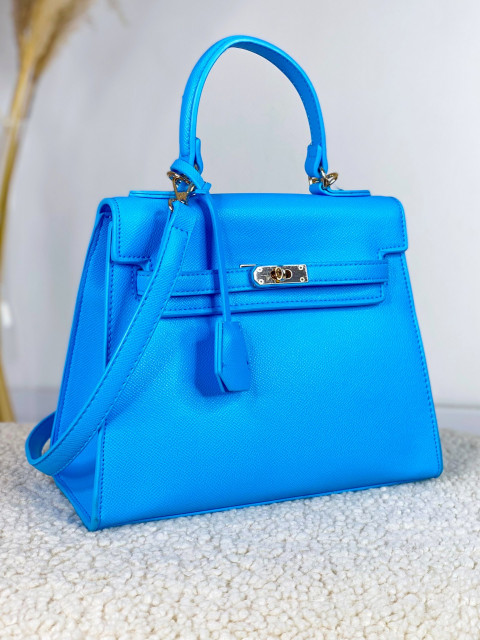 Dámská kufříková kabelka s řemínkem - modrá