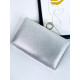 Dámská stříbrná společenská kabelka s kamínky a řemínkem