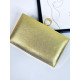 Dámská zlatá společenská kabelka s kamínky a řemínkem