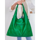 Dámská velká kabelka se vzorovaným řemínkem - zelená