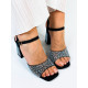 Dámské sandály s kamínky Lusy - černé